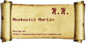 Moskovicz Martin névjegykártya